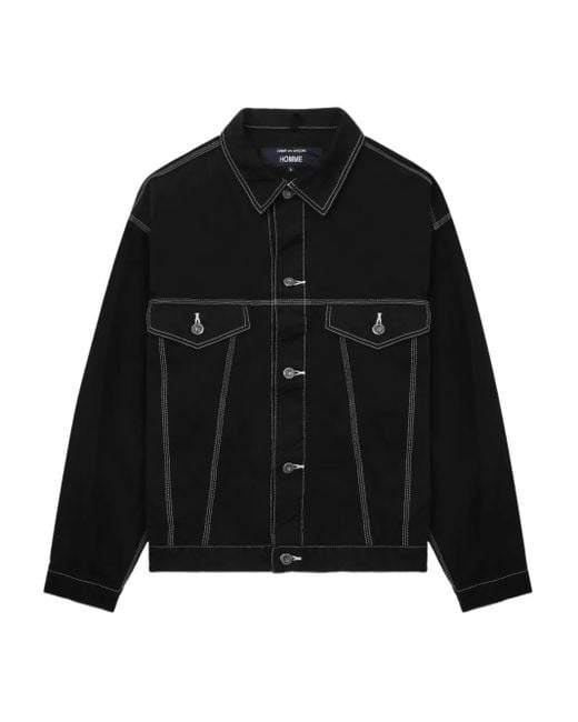 Comme des Garçons Black Contrast-Stitching Denim Jacket for men