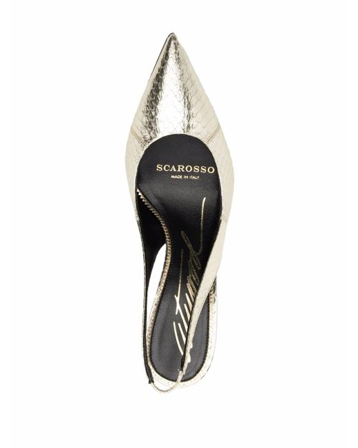 Scarosso White X Brian Atwood Sutton Slingback Pumps