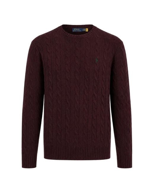 Polo Ralph Lauren Purple Cable-Knit Wool-Cashmere Jumper for men