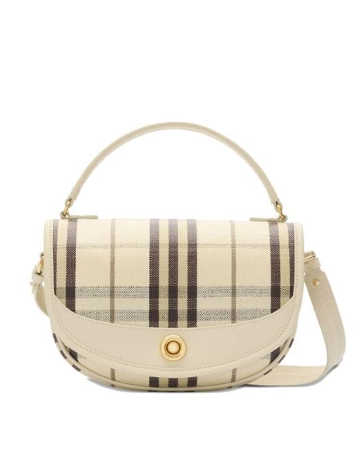 Burberry Natural Highlands Plaid Tote Bag