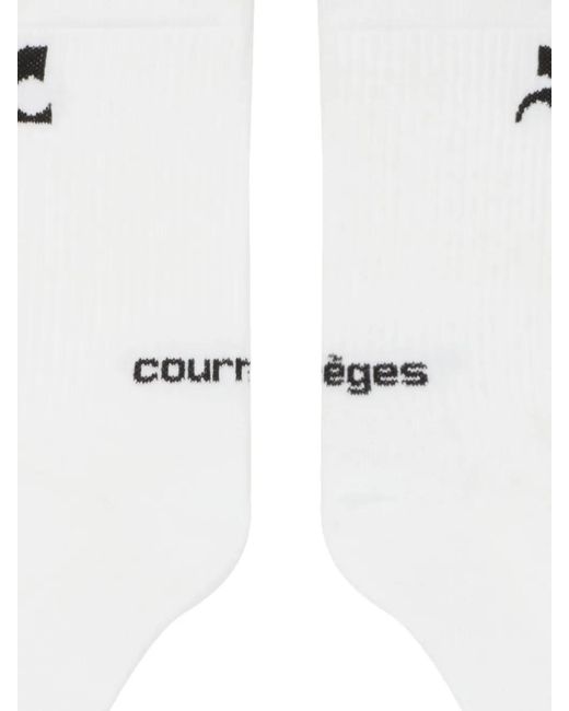 Courreges White Logo-Print Socks
