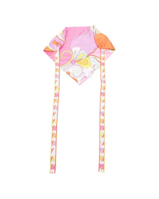 Emilio Pucci Pink Marmo-Print Silk-Twill Headscarf