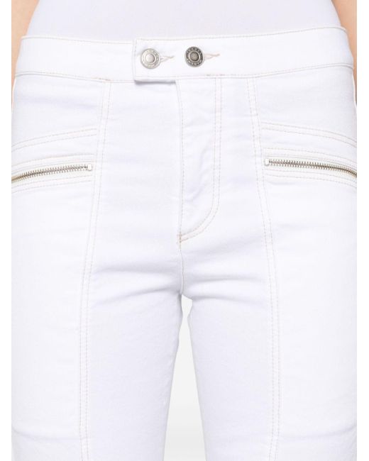 Isabel Marant White Skinny-Jeans mit Logo-Patch
