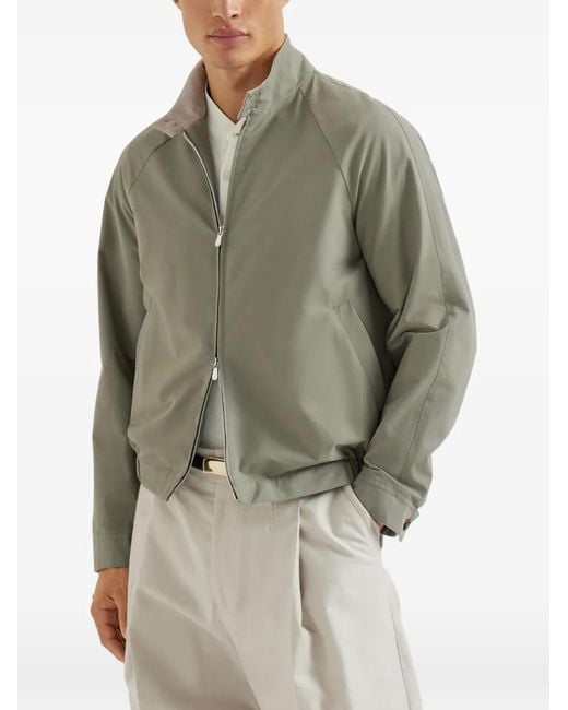 Brunello Cucinelli Green Zip-Up Jacket for men