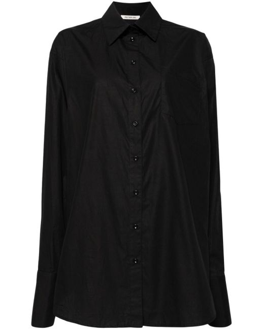 Chemise à rayures latérales Peter Do en coloris Black