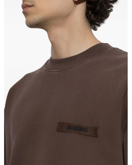 Jacquemus Brown Logo-Patch Sweatshirt for men