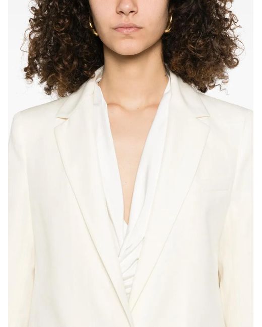 Fabiana Filippi White Slub-Texture Blazer