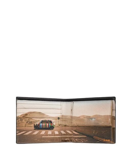 Paul Smith Black Car Print Leather Wallet for men