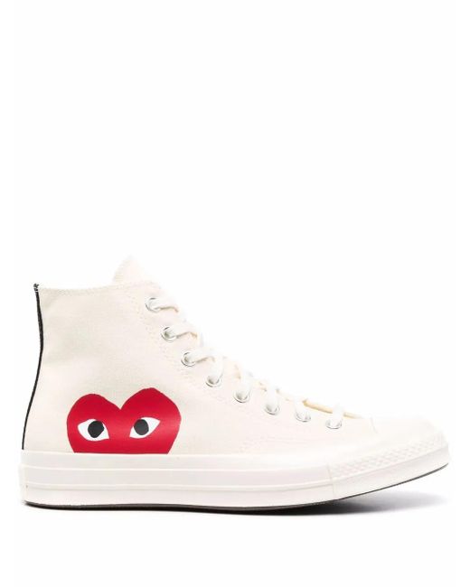 COMME DES GARÇONS PLAY X Converse Chuck 70 High-Top Sneakers in het White