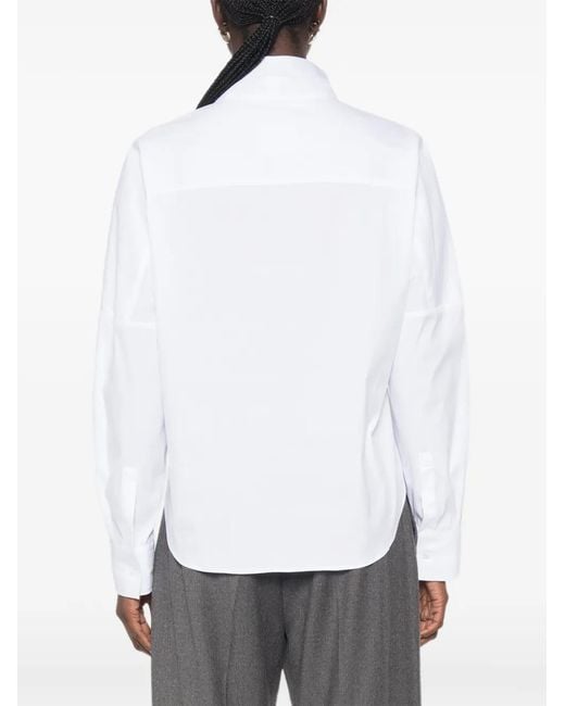 Xacus Blouse Met Strik in het White