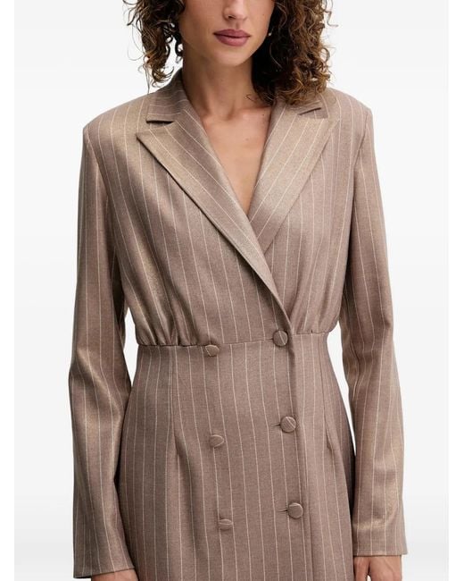 Robe Croisé À Fines Rayures Fracomina en coloris Brown
