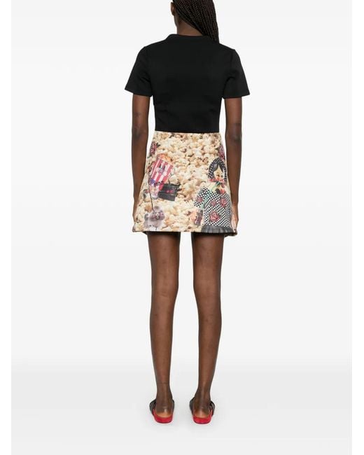 The Artistylist Black Popcorn-Print Short-Sleeve Mini Dress