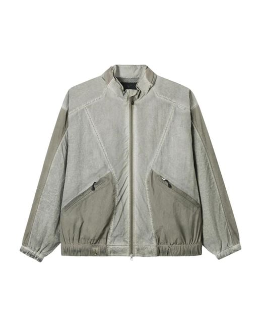 FIVE CM Gray Panelled Zip-Up Windbreaker for men