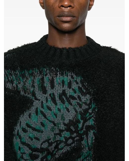 Lacoste Green Jacquard Sweater for men