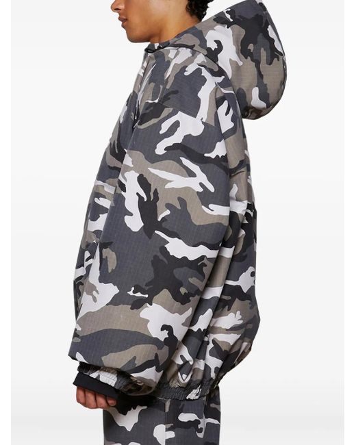 Balenciaga Gray Camouflage-Print Ski Jacket for men