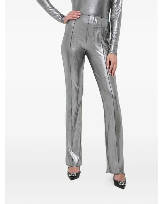 Notes Du Nord Metallic Geribbelde Broek in het Gray