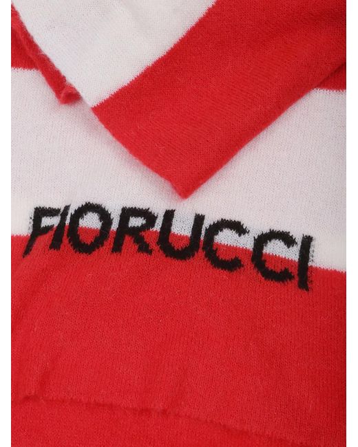 Fiorucci Red Striped-Pattern Scarf