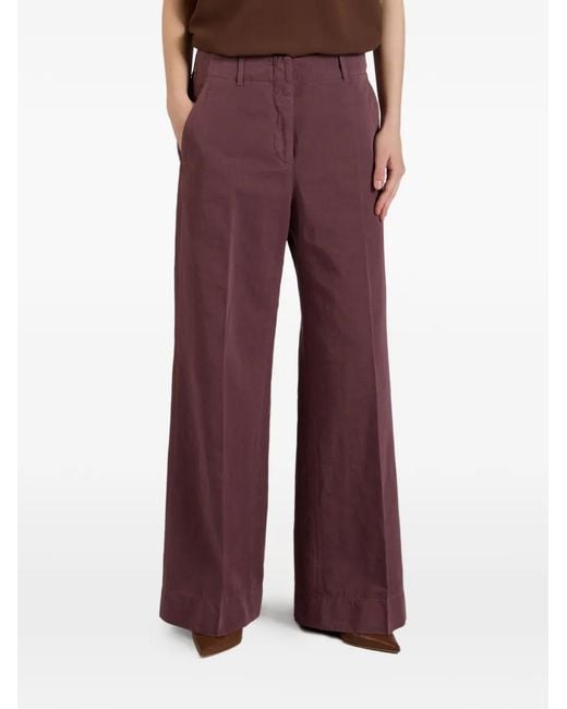 Incotex Red Belt-Loop Palazzo Pants