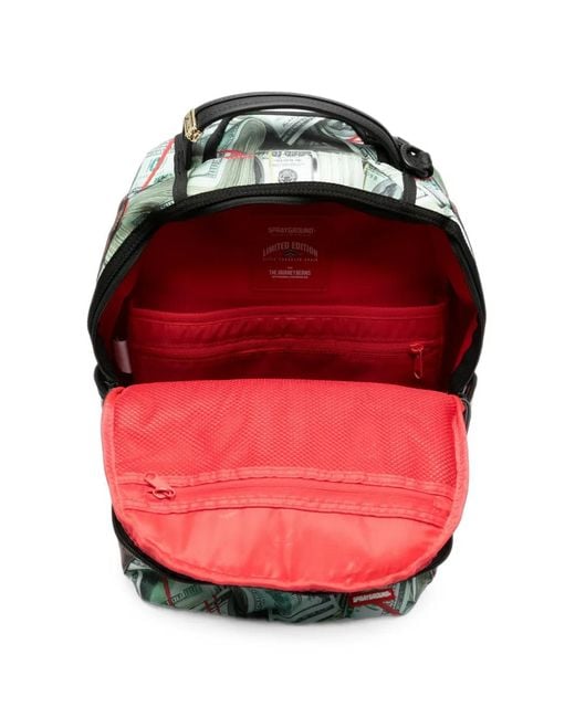 Sprayground Green Graphic-Print Shark Mouth Backpack for men