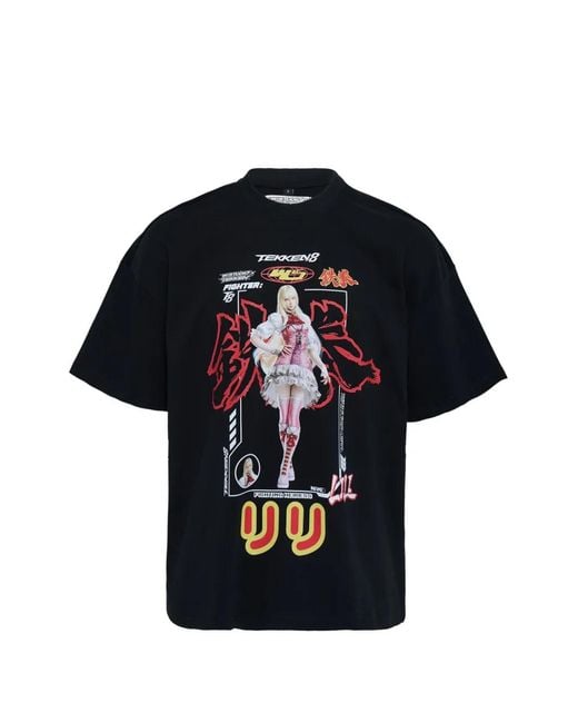 W/STUDIO Blue T-Shirt Heavy Lili En Coton for men