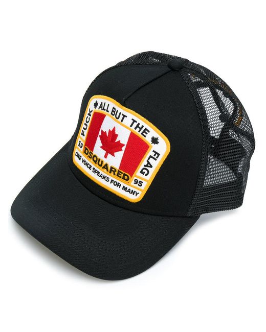 DSquared² Canadian Flag Baseball Cap in Black for Men | Lyst