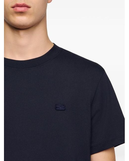 Sandro Blue T-Shirt With Double S Patch for men