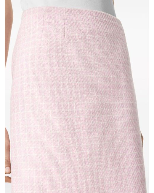 Versace Pink Crontrasto Tweed Pencil Skirt