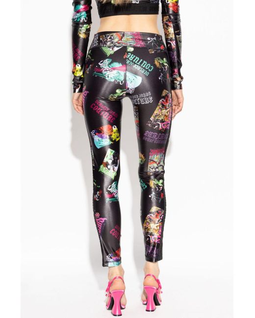 Versace Jeans Couture Blue Abstract Pattern Leggings