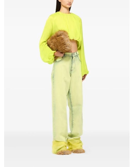 MSGM Yellow Long-Sleeve Blouse