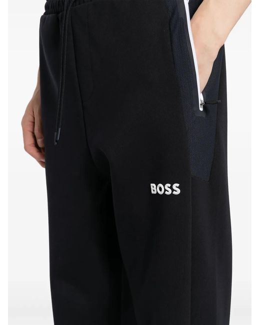 Boss Black Logo-Print Track Pants for men
