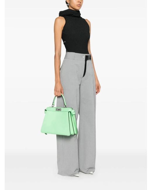 Fendi Green Peakaboo Bag In Nappa Leather