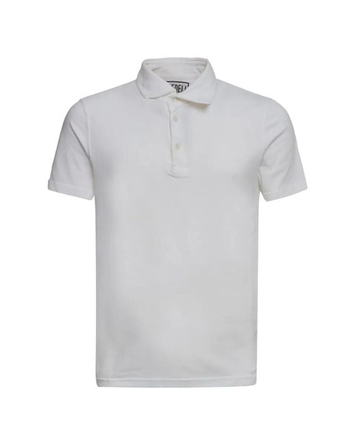 Fedeli Gray Mother-Of-Pearl Button Polo Shirt for men