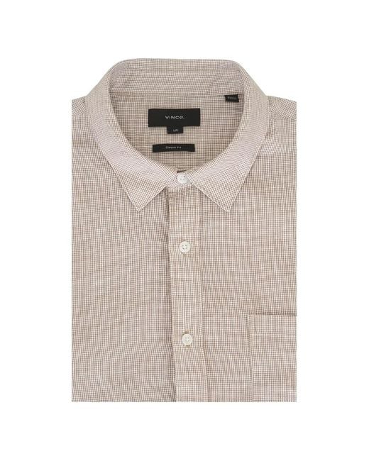 Vince Gray Teak Plaid Shirt for men