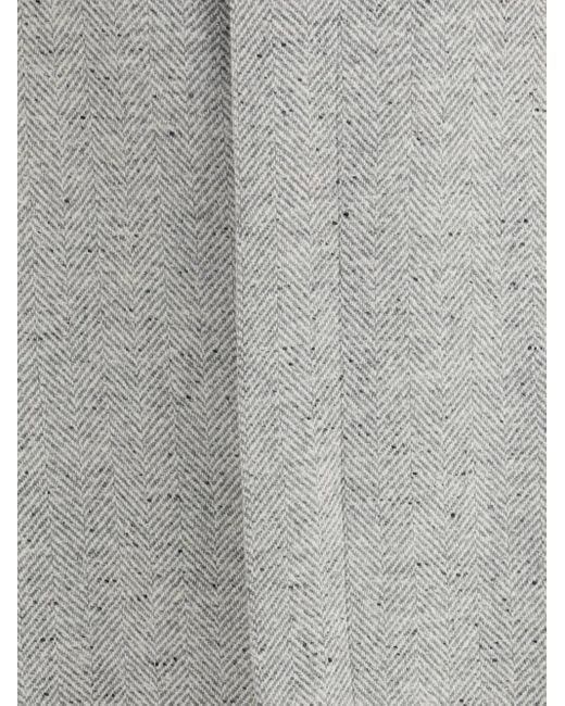 Lardini Gray Herringbone Single-Breasted Coat for men
