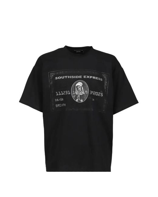 BREATH Black Graphic-Print T-Shirt for men