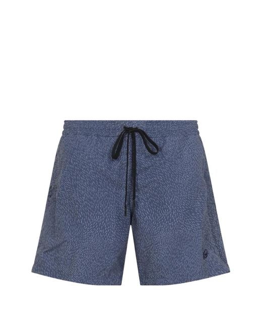 Brioni Blue Patterned Drawstring Swim Shorts for men