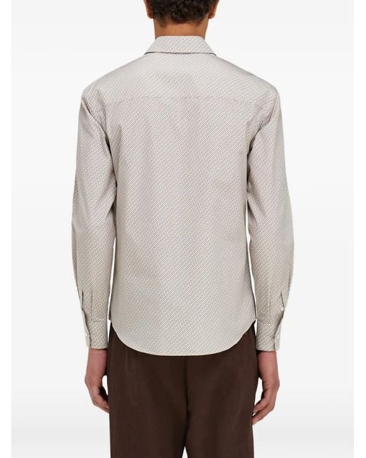 Ferragamo White Micro-Patterned Shirt for men