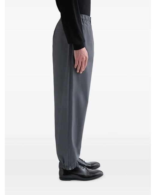 Jil Sander Gray Cotton Malfilé Trousers for men