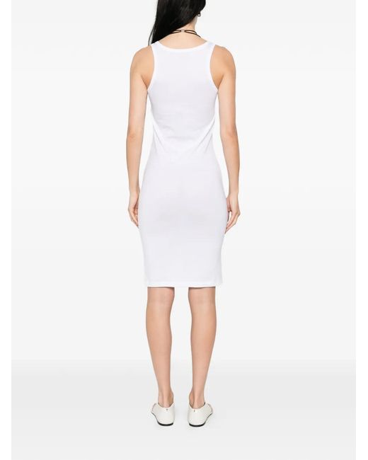 Coperni White Logo Sleeveless Mini Dress