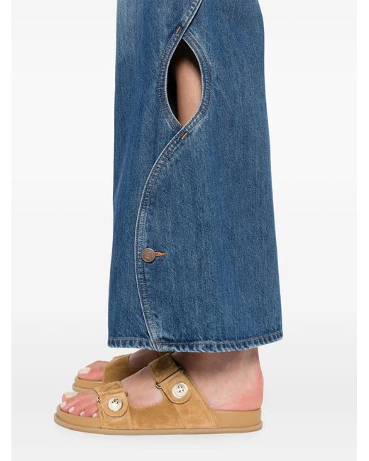 Chloé Blue Cut-Out Cropped Jeans