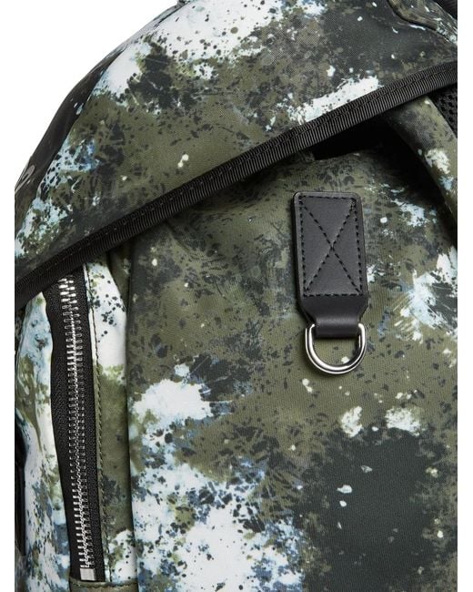 DSquared² Green Paint-Splashes Logo-Print Backpack for men