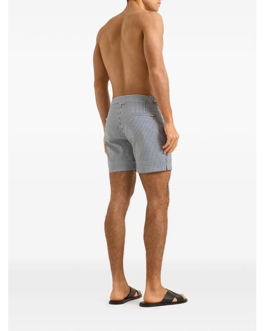 Orlebar Brown Blue Bulldog Striped Swim Shorts for men