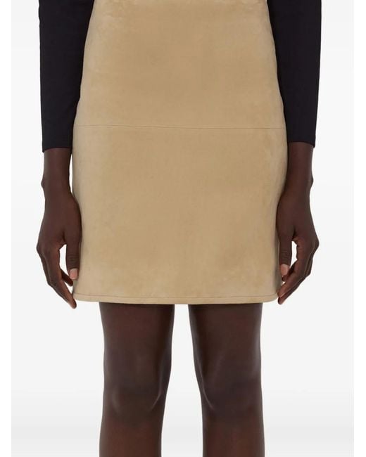 Loulou de Saison Natural Engel Suede Pencil Mini Skirt