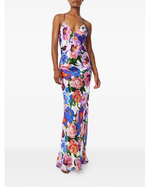 Borgo De Nor White Floral-Print Maxi Dress