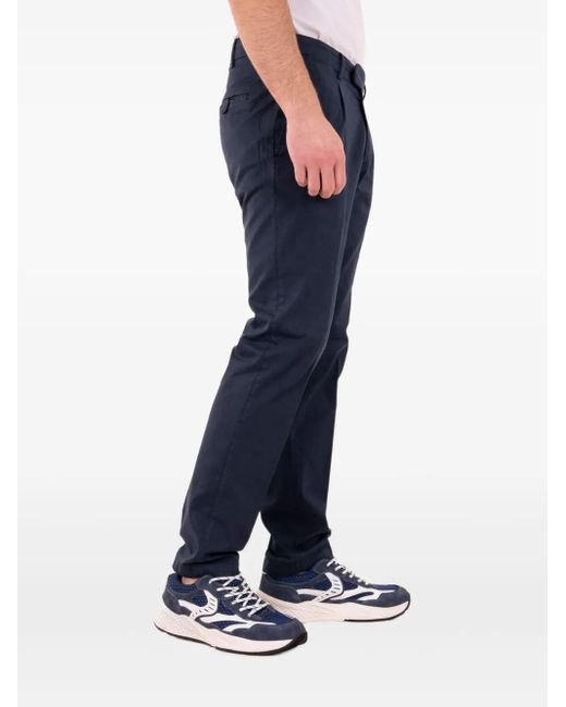 Devore Blue Pleated Cotton Trousers for men