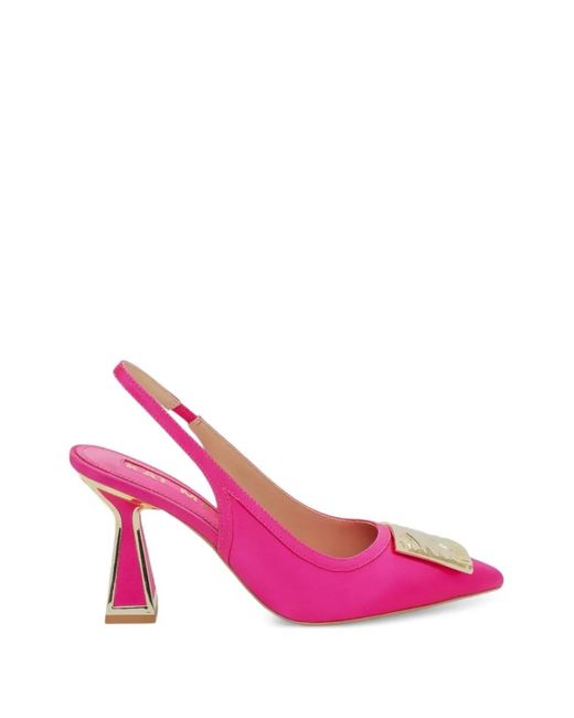 Kat Maconie Pink Katia Logo-Plaque Slingback Pumps