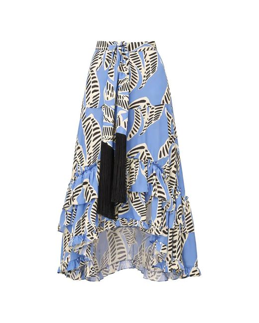 Alexis Blue Bexley Tassel Ruffled Skirt