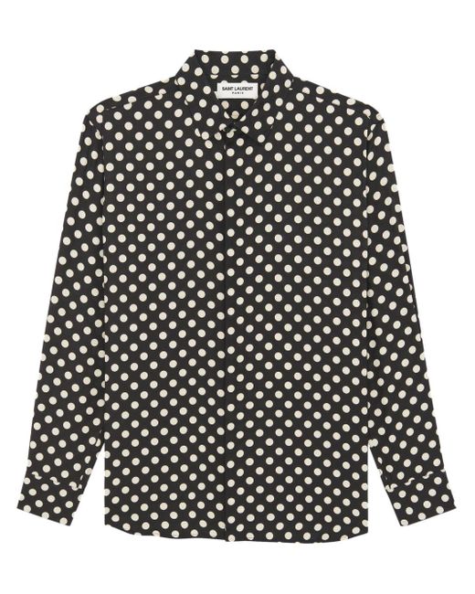Saint Laurent Overhemd Met Stippen in het Black voor heren