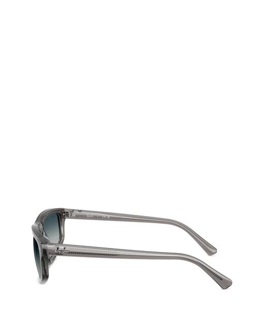 Ray-Ban Gray Rectangle-Frame Sunglasses