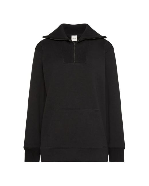 Calvin Klein Black Sweat Oversize À Col Zippé